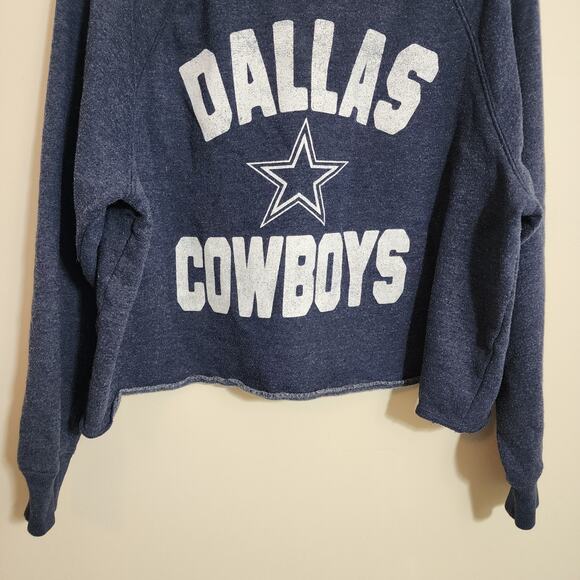 47 Brand Dallas Cowboys long sleeve cropped sweatshirt woman's size large - Picture 6 of 12